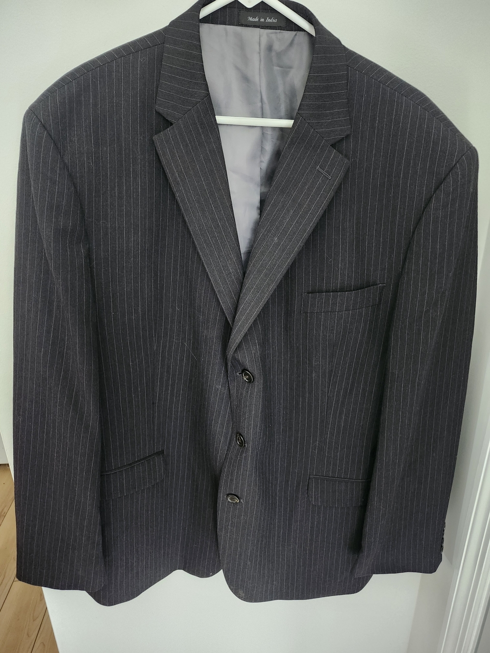 Chaps Men's Charcoal Pinstripe Blazer